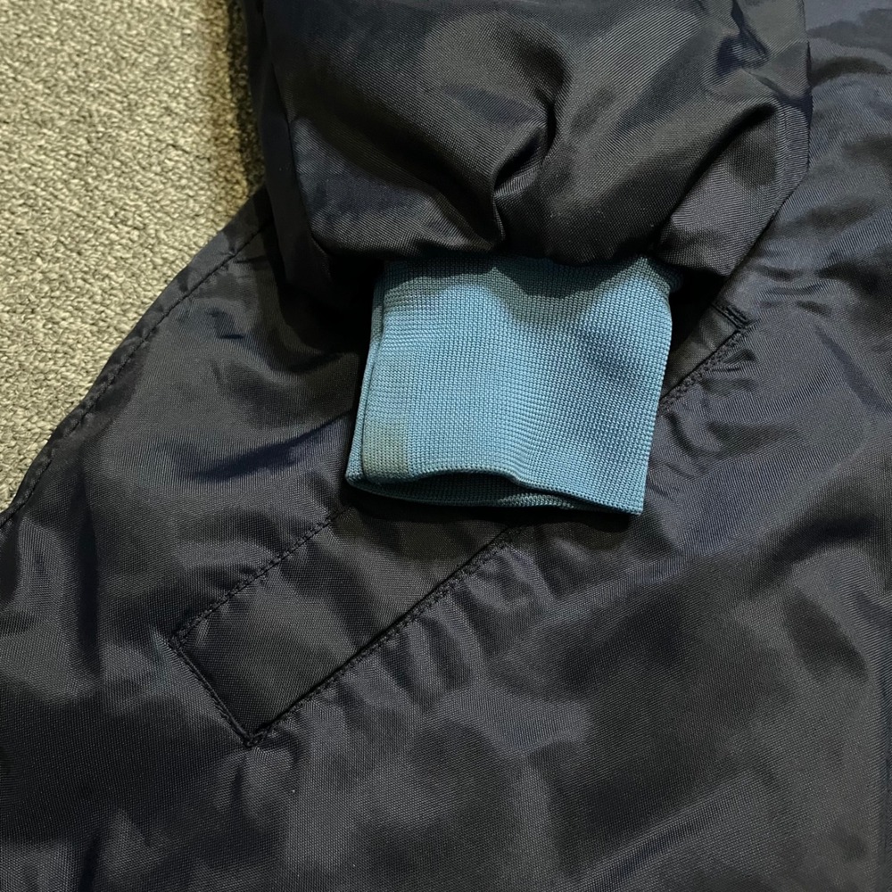 Vintage 90s Nike Navy Blue Hooded Jacket Youth L 12-14 Lined Windbreaker - Picture 9 of 12